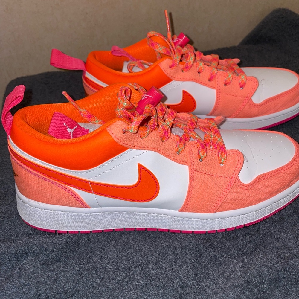 Air Jordan Orange and White Sneakers - Picture 5 of 5